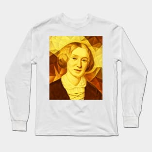 George Eliot Golden Portrait | George Eliot Artwork Long Sleeve T-Shirt